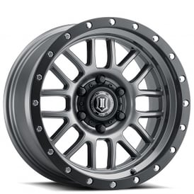 17" ICON Alloys Wheels Alpha Titanium with Black Ring Off-Road Rims