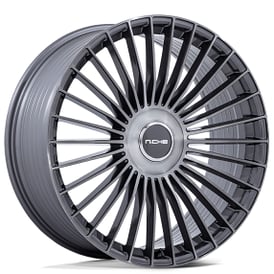 20" Staggered Niche Wheels NC282 Serene Gloss Titanium Brushed Flow Formed Rims