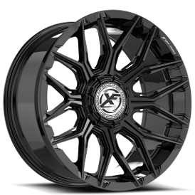 22" XF Off-Road Wheels XF-246 Gloss Black Rims 