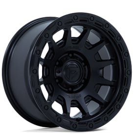 17" Fuel Wheels FC884 Fortress Matte Black with Gloss Black Lip Off-Road Rims