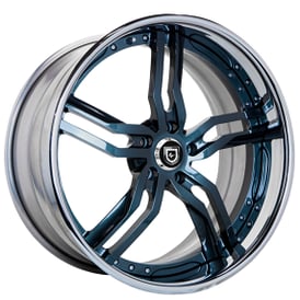20" Artis Forged Wheels LF-737 Opus Turquoise Face with Chrome Lip Rims