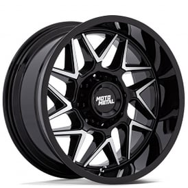 20" Moto Metal Wheels MO812 Turbine Gloss Black with Machined Face Off-Road Rims