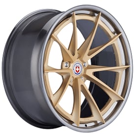22" HRE Wheels S204H Frozen Gold Center with Polished Dark Clear Outer and Inner Forged Rims
