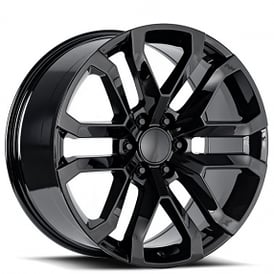 22" GMC Denali Wheels FR 95 Gloss Black OEM Replica Rims 