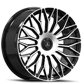 20" Luxxx Alloys Wheels Lux53 Gloss Black with Machined Face Rims