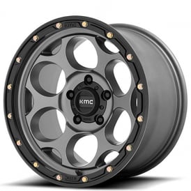 17" KMC Wheels KM541 Dirty Harry Satin Grey with Black Lip Off-Road Rims