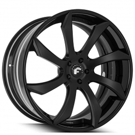 21" Forgiato Wheels Fondare-ECL Satin Black with Gloss Black Lip Forged Rims
