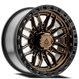 20" Arena Wheel Co A109 Hustle Smoked Bronze Center with Satin Black Lip 8-Lug Off-Road Rims 