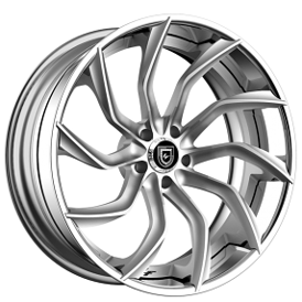 22" Staggered Lexani Forged Wheels LZ-753 Matisse Brushed Silver Face with SS Lip Rims
