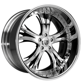 22" Lexani Forged Wheels LF-703 Chrome with Black Accents Rims