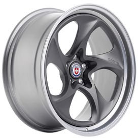 22" Staggered HRE Wheels 522 Satin Charcoal with Frozen Polished Clear Barrel Forged Rims