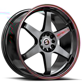 19" SPEC-1 Wheels SPT-33 Gloss Black with Red Line Rims  