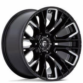 20" Fuel Wheels D849 Rebar 6 Gloss Black Milled Off-Road Rims