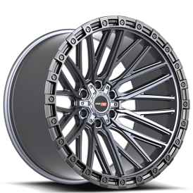 17" Vortek Off-Road VRT-608 Apollo Matte Titanium with Black Bead Ring Rims  