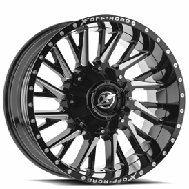 20" XF Off-Road Wheels XF-226 Gloss Black Milled Rims 
