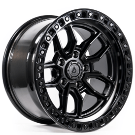 17" Arena Wheel Co A109 Hustle Satin Black Center with Gloss Black Lip 5-Lug Off-Road Rims 
