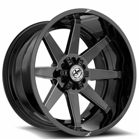 20" XF Off-Road Wheels XF-236 Gloss Black Milled Rims 