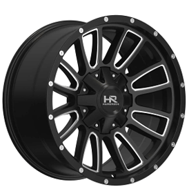 22" Hardrock Wheels H717 Tactical Gloss Black Milled Off-Road Rims