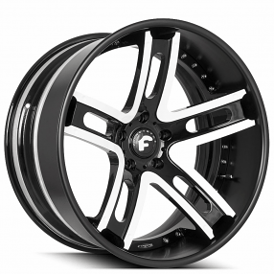 20" Forgiato Wheels Estremo-ECL 2-Tone Gloss Black with White Accents Forged Rims 