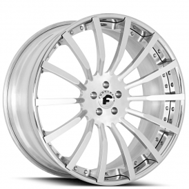 22" Forgiato Wheels Piatto-ECL Brushed Silver with Chrome Lip Forged Rims
