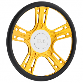 DUB Custom Steering Wheel Malice Brushed with Gold