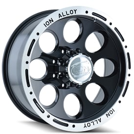 15" Ion Alloy Wheels 174 Black with Machined Lip Crossover Rims