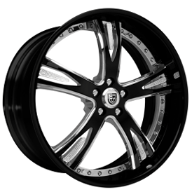 24" Lexani Forged Wheels LF-706 Gloss Black with Crystal Inserts and Chrome Accents Rims