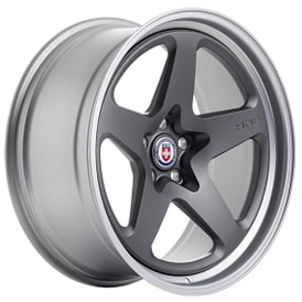 22" Staggered HRE Wheels 527 Satin Charcoal with Frozen Polished Clear Barrel Forged Rims