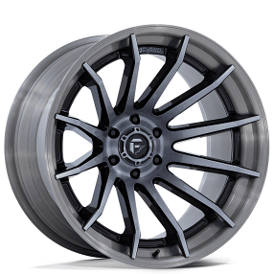 22" Fuel Wheels FC403 Burn Gloss Black with Brushed Dark Tinted Clear Face and Lip Off-Road Fusion Forged Rims