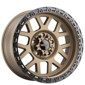 17" Weld Off-Road Wheels Cinch W115 Satin Bronze with Satin Black Ring Rotary Forged Crossover Rims