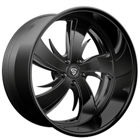 24" Snyper Forged Wheels Poison Full Black Monoblock Forged Rims 