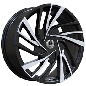 22" Luxxx Alloys Wheels Lux41 Gloss Black with Machined Face Rims