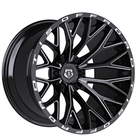 26" TIS Wheels 566BM Gloss Black Milled Off-Road Rims