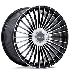 20" Staggered Niche Wheels NC282 Serene Gloss Black with Machined Face Flow Formed Rims