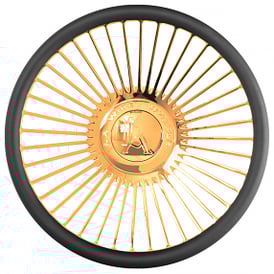 LA Wire Wheels Custom Steering Wheel 40-Spoke Straight Lace American Gold Plating (Made IN USA)