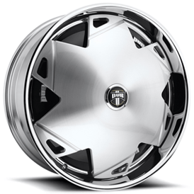 24" Dub Forged Wheels S811 Chinchilla Brushed Face with Chrome Lip Spinner Rims