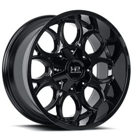 22" Hardrock Wheels H713 Horseshoe Gloss Black Off-Road Rims 