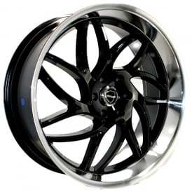 20" Elegance Wheels Magic Gloss Black with Machined Lip Rims