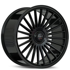 20" Staggered Koko Kuture Wheels Parlato Gloss Black Flow Formed Spindle Cap Rims