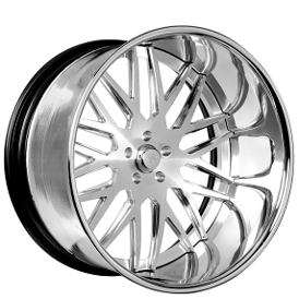 24" Snyper Forged Wheels Del-Mar Brushed Face with High Polished Lip Rims