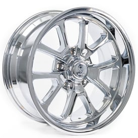 17" Resto Wheel Co R101 Laguna Milled Window and Chrome Plated Rims 
