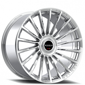 22" Staggered Koko Kuture Wheels URFA Chrome Flow Formed Floating Cap Rims