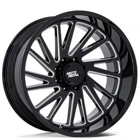 20" Moto Metal Wheels MO811 Combat Gloss Black Milled Off-Road Rims