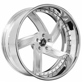 22" Artis Forged Wheels Vestavia Brushed Silver Face with Chrome Lip Rims