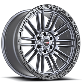 18" Vortek Off-Road VRT-604 Zeus Matte Titanium with Black Bead Ring Rims 