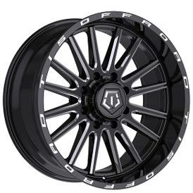 20" TIS Wheels 567BM Gloss Black with CNC Milled Accents and Chrome Centercap Logo Off-Road Rims