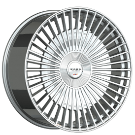 24" Koko Kuture Wheels Kessab Gloss Silver Machined Flow Formed Floating Cap Rims