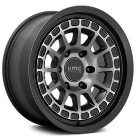 17" KMC Wheels KM719 Canyon Satin Black with Gray Tint Crossover Rims