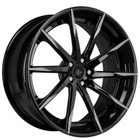 21" Lexani Forged Wheels LZ-101 Gloss Black with Grey Accents Rims