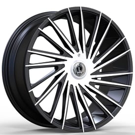 22" Luxxx Alloys Wheels Lux43 Gloss Black with Machined Face Rims